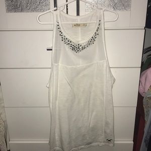 White rhinestones tank top